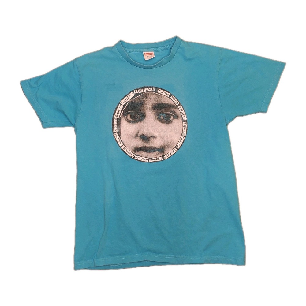 Supreme T-Shirt Teal Know Your Rights Adult Medium Short Sleeve Graphic Print